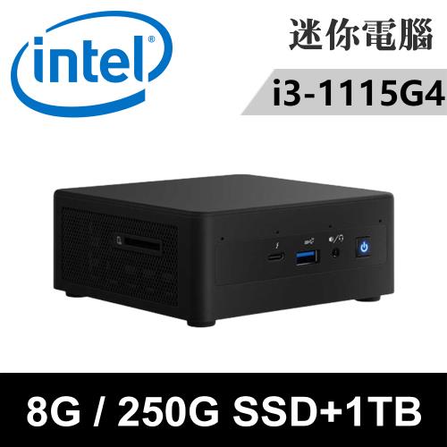Intel NUC 迷你準系統 RNUC11PAHi30Z00-SP2(i3-1115G4/8G/250G SSD+1TB)特仕版