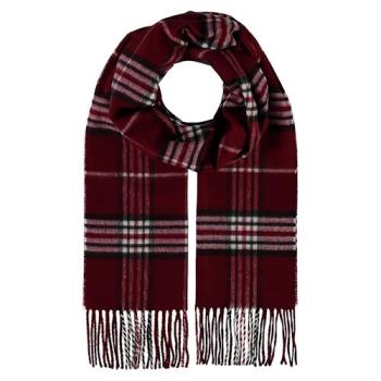 Fraas 德國製比羊絨更保暖和磚紅色系格條柔軟圍巾