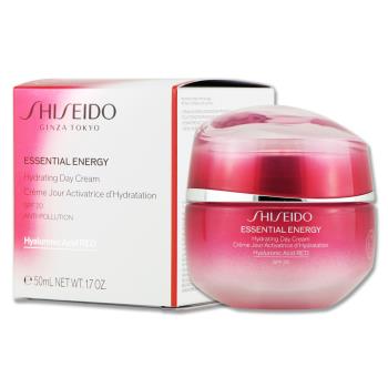 SHISEIDO資生堂 激能量超導迴圈保濕日霜，專為臉部與眼部設計，適合各種膚質使用。富含保濕成分，能有效提升肌膚水潤度與彈性，讓肌膚整天保持柔滑與健康。產品為專櫃級乳霜，容量為50ml，儲存期限為三年，請詳見產品包裝標示。