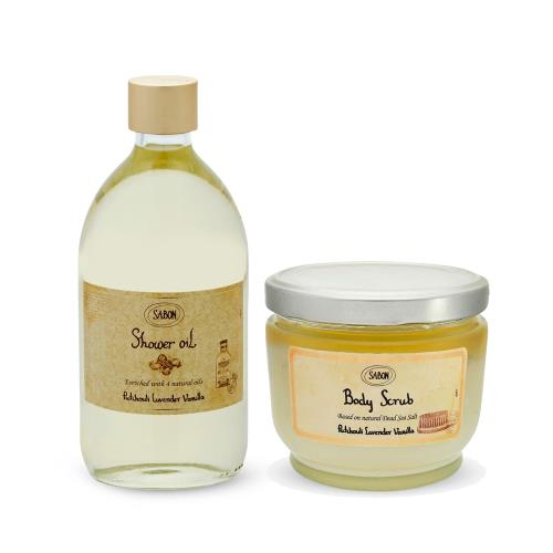 SABON 經典PLV沐浴組(磨砂膏 600g+沐浴油500ml)
