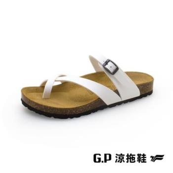 G.P 女款簡約套指柏肯拖鞋W731-白色(SIZE:35-39 共二色)
