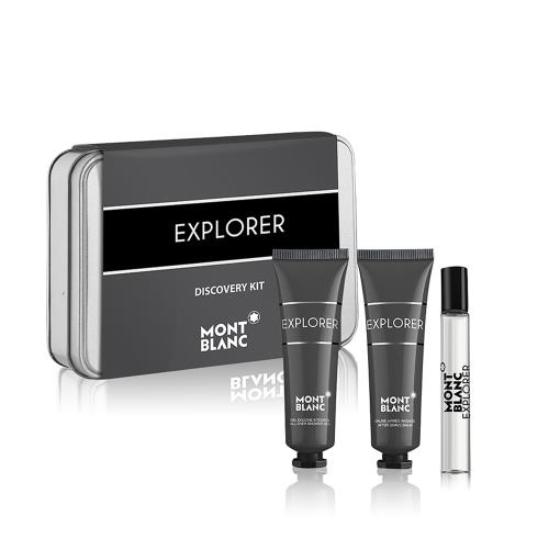 MONTBLANC 萬寶龍探尋旅者鐵盒旅行組 (淡香精7.5ml+沐浴精30ml+鬍後乳30ml)