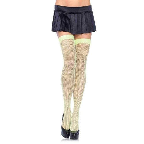 美國Leg Avenue 蕾格愛妞 霓虹綠百搭流行  完美曲線細網膝上襪 9011