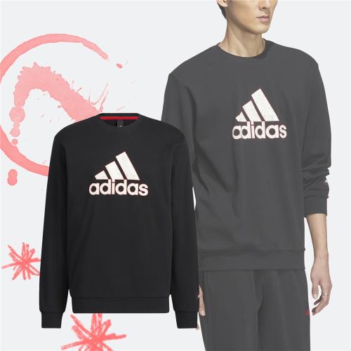 adidas 長袖CNY系列男款黑大學T 棉質愛迪達衛衣兔年HZ3023|長袖|ETMall