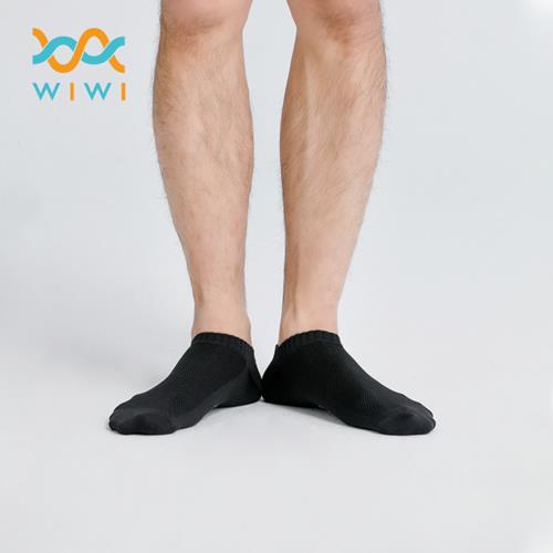 【WIWI】MIT發熱抑菌按摩船型襪(經典黑 男M-L)