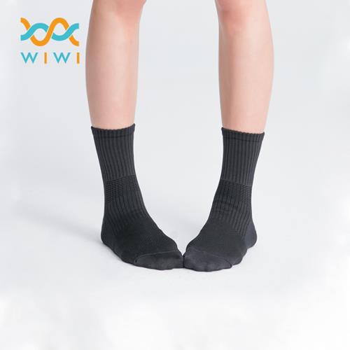 【WIWI】MIT發熱抑菌按摩中筒襪(經典黑 男M-L)