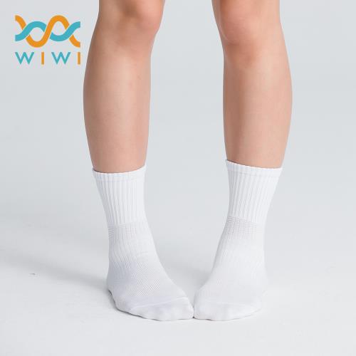 【WIWI】MIT發熱抑菌按摩中筒襪(純淨白 女M-L)