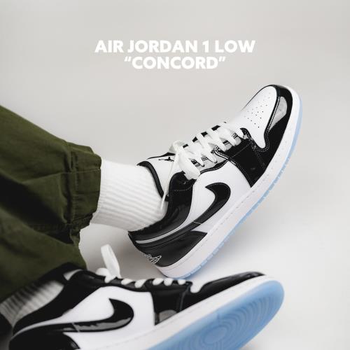 Nike Air Jordan 1 Low SE Concord 漆皮 黑 白 男鞋 AJ1 休閒鞋 DV1309-100