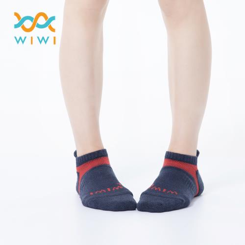 【WIWI】活力運動抑菌船型除臭襪(軍藍紅 女M-XL)