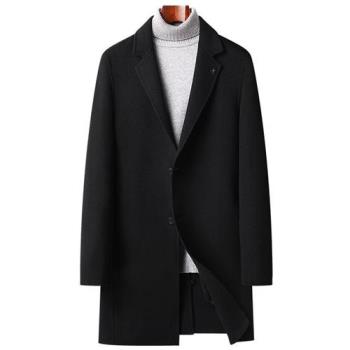【米蘭精品】毛呢外套羊毛大衣-寬鬆保暖百搭中長款男外套74de93