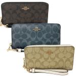 【COACH】經典 LOGO拉鍊零錢袋手掛式長夾(均一價)