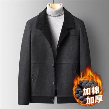 【米蘭精品】毛呢外套羊毛夾克-翻領修身保暖秋冬男外套2款74de87