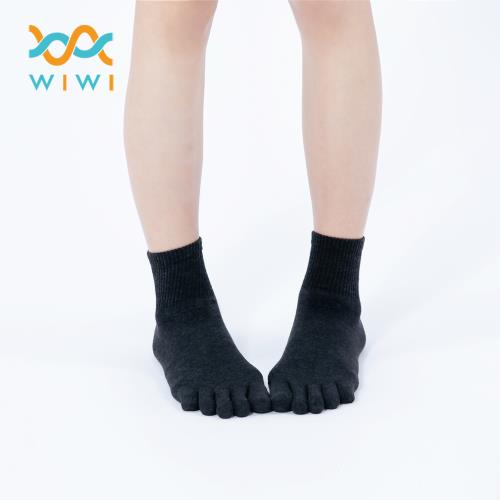 【WIWI】透氣五趾抑菌中筒除臭襪(經典黑 女M-L)