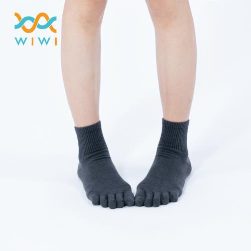 【WIWI】透氣五趾抑菌中筒除臭襪(銀河灰 女M-L)