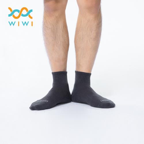 【WIWI】舒適休閒抑菌中筒除臭襪(銀河灰 男M-L)