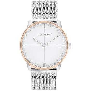 Calvin Klein 凱文克萊 都會時尚米蘭帶腕錶/銀X玫瑰金/35mm/CK25200157