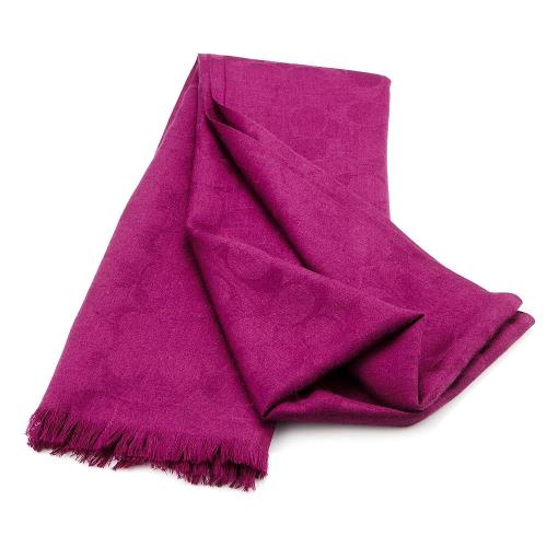 COACH C LOGO絲質/羊毛披肩/圍巾 紫色