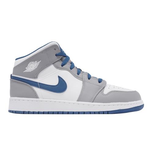 Nike Air Jordan 1 Mid GS 大童鞋女鞋Cement True Blue 灰藍喬丹DQ8423