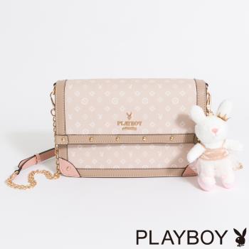 PLAYBOY - 翻蓋斜揹包 BALLERINA芭蕾兔系列 - 杏色