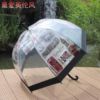 英倫風超拱透明傘 貴族傘 英國士兵 雨傘 鳥籠傘 蘑菇公主傘