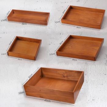 zakka木質桌面首飾收納盒托盤手作木制格子化妝品口紅整理木盒子