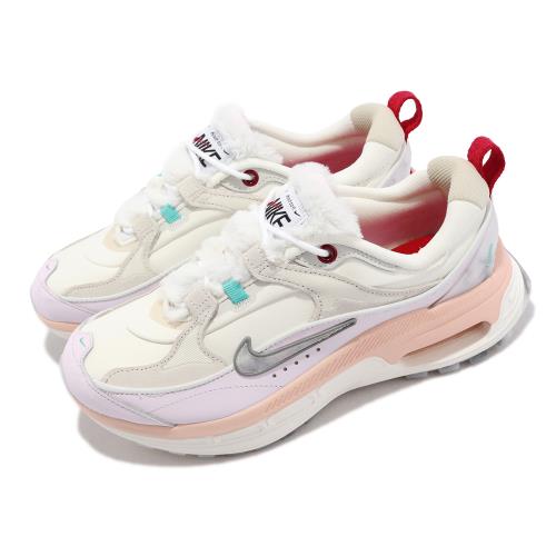 Nike 休閒鞋Wmns Air Max Bliss 女鞋白橘Leap High 毛絨絨反光