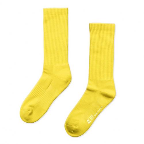 WARX除臭襪 經典素色高筒襪-螢光黃