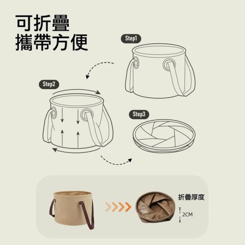 【JP嚴選-捷仕特】多功能折疊水桶10L(輕巧便攜好收納)