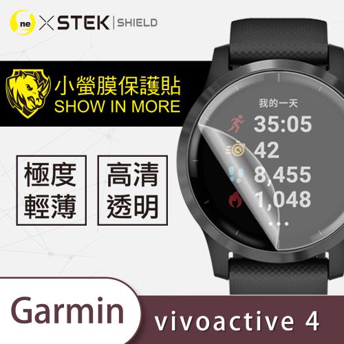 【O-ONE】Garmin vivoactive 4 手錶『小螢膜』滿版全膠螢幕保護貼超跑包膜頂級原料犀牛皮(一組兩入)