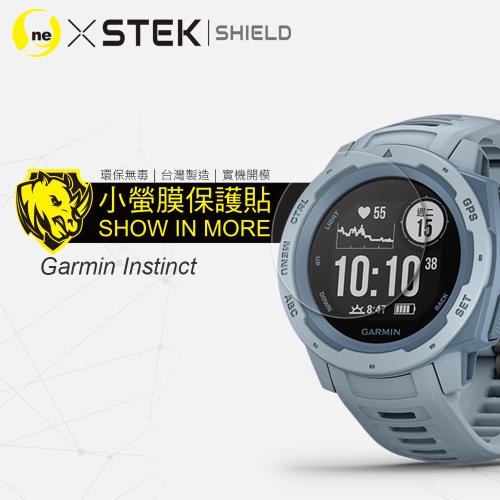 【O-ONE】Garmin Instinct 手錶『小螢膜』滿版全膠螢幕保護貼超跑包膜頂級原料犀牛皮(一組兩入)
