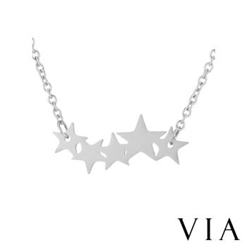 【VIA】符號系列 五角星星造型白鋼項鍊 造型項鍊 鋼色