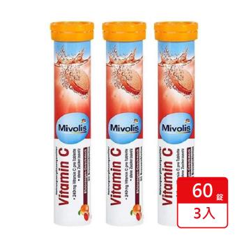 德國 DM Mivolis 紅橙風味C 發泡錠 3入60錠