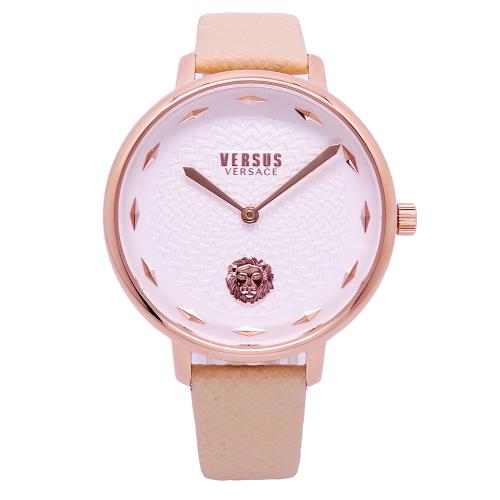 VERSUS VERSACE凡賽斯精品美感女性優質腕錶-白+玫瑰金-VSP1S2221