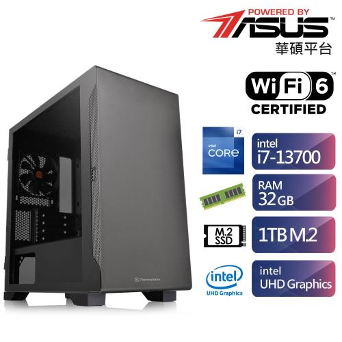 華碩B660平台【ET1DD1025A】i7十六核效能電腦 (i7-13700/32G/1TB_SSD)