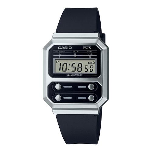 【CASIO 卡西歐】A100WEF-1A CASIO 電子錶 膠質錶帶 復古 LED照明 日常生活防水 A100W