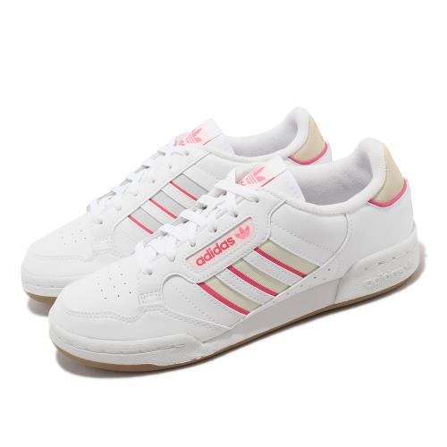 adidas 休閒鞋Continental 80 Stripes J 大童鞋女鞋白粉紅運動鞋愛迪達