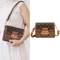 Louis Vuitton LV M45959 MINI DAUPHINE系列花紋翻蓋肩背/斜背包