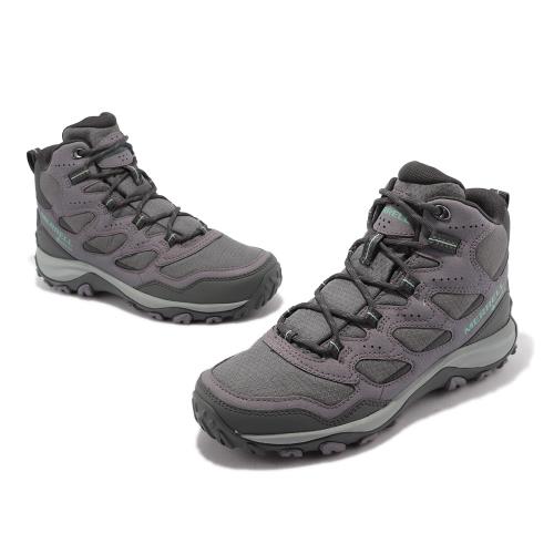 Merrell 登山鞋West Rim Sport Mid GTX 女鞋中筒防水灰紫越野郊山健行