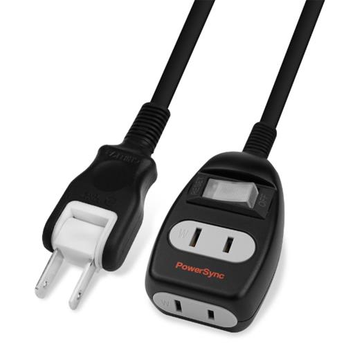 【包爾星克】T22W0010質感黑2孔1開2插 防雷擊1m延長線(180度 旋轉插頭)