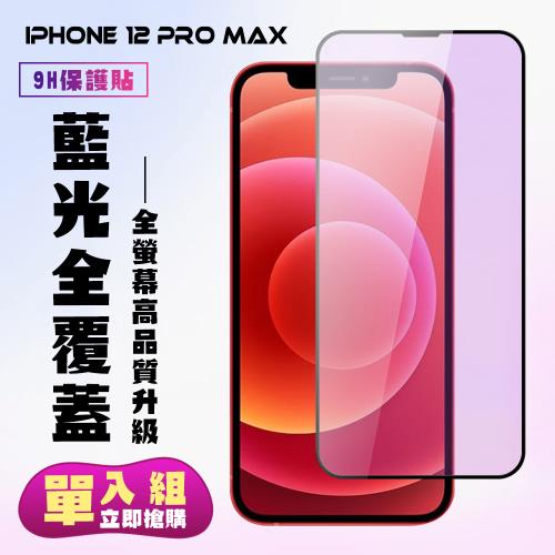 IPhone 12 PRO MAX 保護貼 滿版黑框藍光手機保護貼