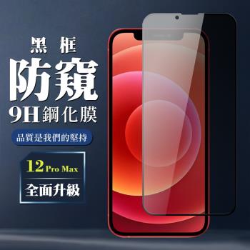 IPhone 12 PRO MAX 保護貼 全覆蓋玻璃黑框防窺鋼化膜手機保護貼