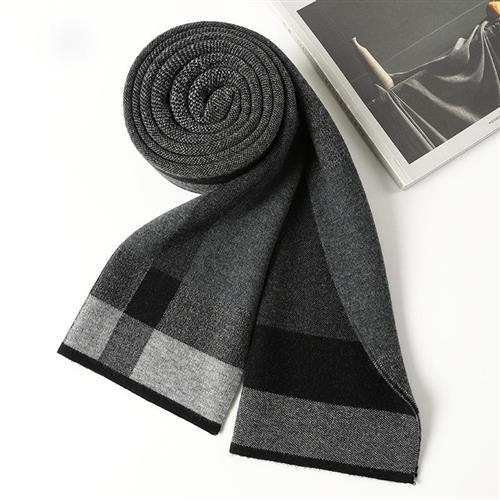 【米蘭精品】圍巾羊毛披肩-時尚拼色方格禦寒男女配件3色74dl11