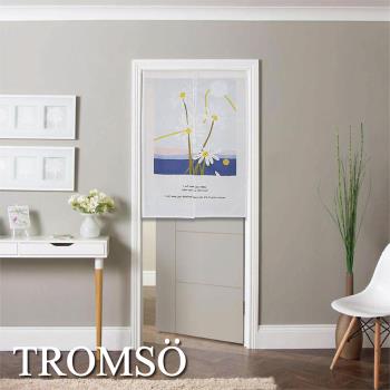 【TROMSO】厚白棉麻風尚門簾120x85cm-D44淡雅花徑