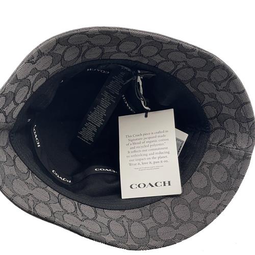 COACH】經典C LOGO織布漁夫帽(黑灰)|會員獨享好康折扣活動|COACH衣帽