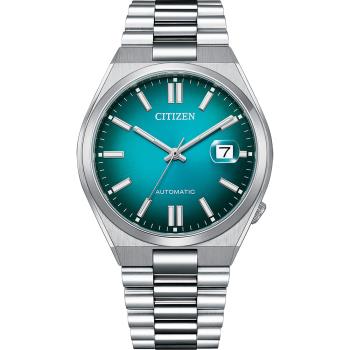 CITIZEN 星辰 情人節推薦 漸層湖水綠 青春撞色機械錶(NJ0151-88X)