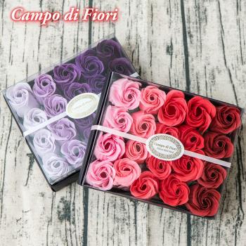 【Campo di Fiori】義大利品牌香皂花 玫瑰花瓣紙香皂20朵入(兩種香味)