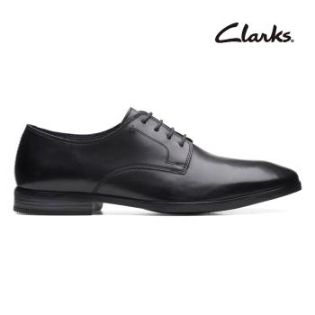 【Clarks】Bradish Lace 男款優質皮革經典百搭德比鞋 黑色(CLM69170D)