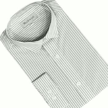 【MURANO】男嫘縈條紋長袖襯衫-白色 M-3XL