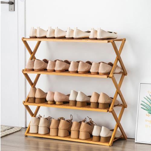 免安裝四層伸縮鞋架(70公分)/簡易鞋架/宿舍鞋櫃/收納架/置物架/分層收納隔板層架