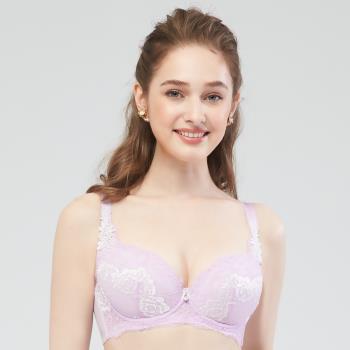 【Swear 思薇爾】 玫瑰花戀系列A-B罩模杯蕾絲包覆女內衣(粉末紫)